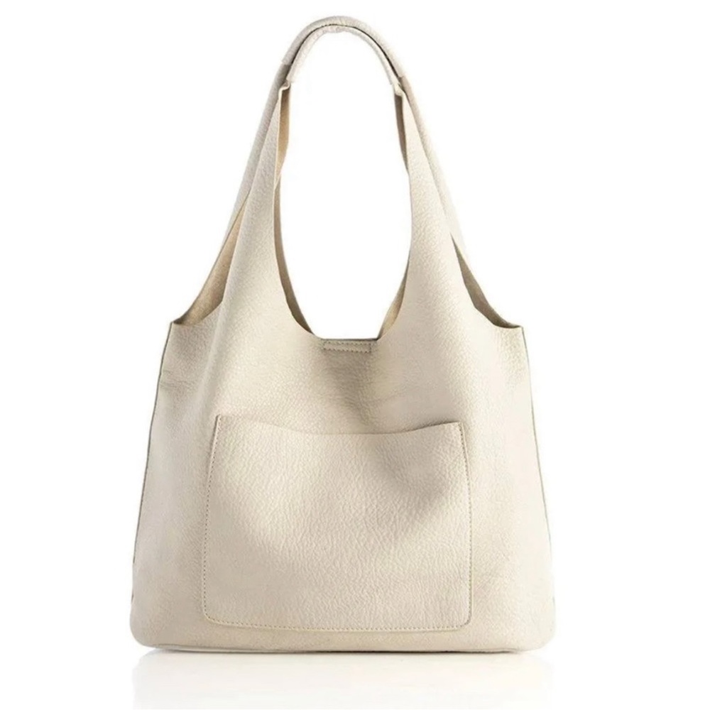 Shiraleah Arden tote vegan leather slouchy hobo shoulder bag off white